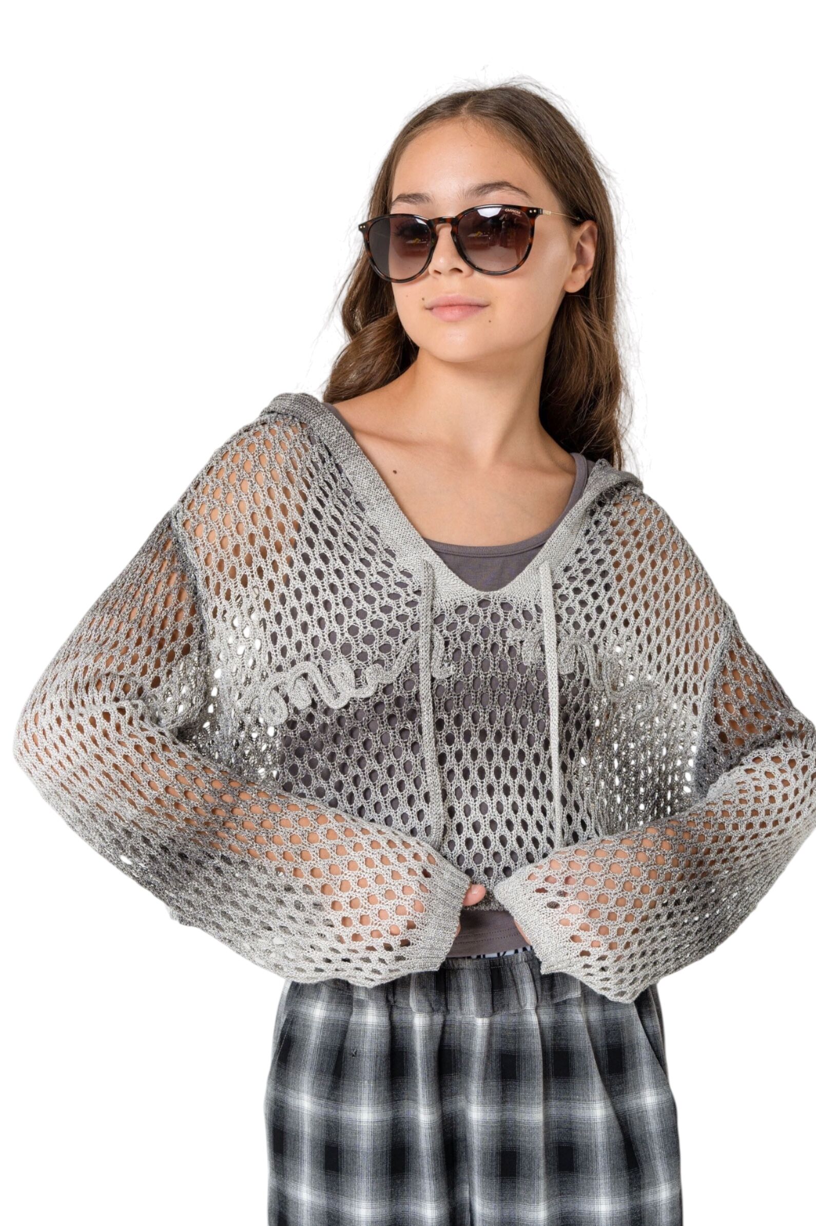 Майка-Сетка АРТ.XS262010,сер,хл-эл/пэ-хл