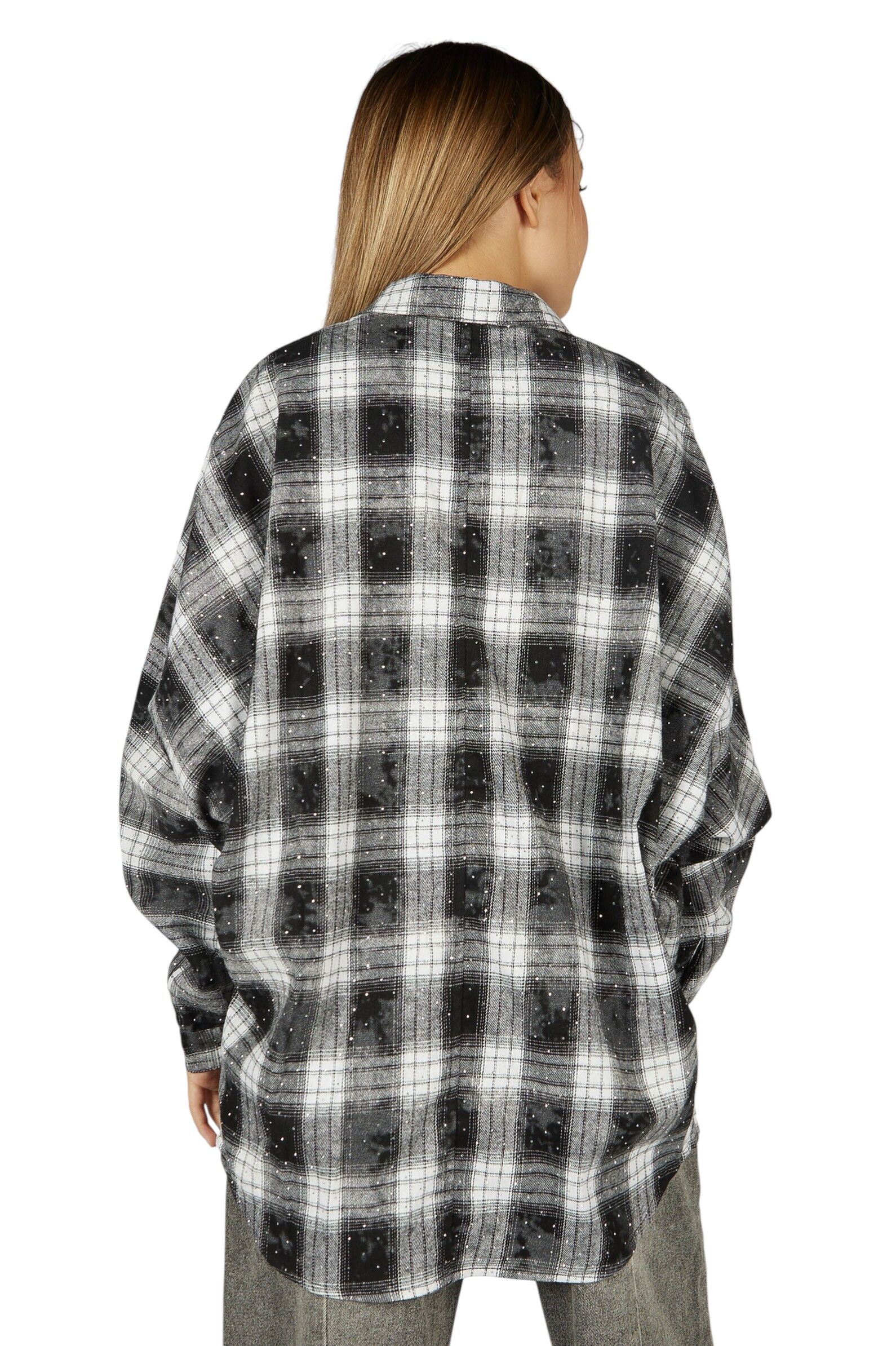 Рубашка дев. АРТ.G-SH26028,чер-бел,хл-пэ